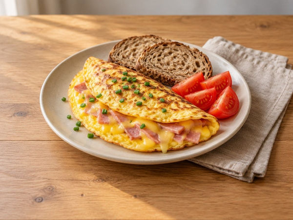 Omlet z szynką i serem – zdjęcie poglądowe (AI)